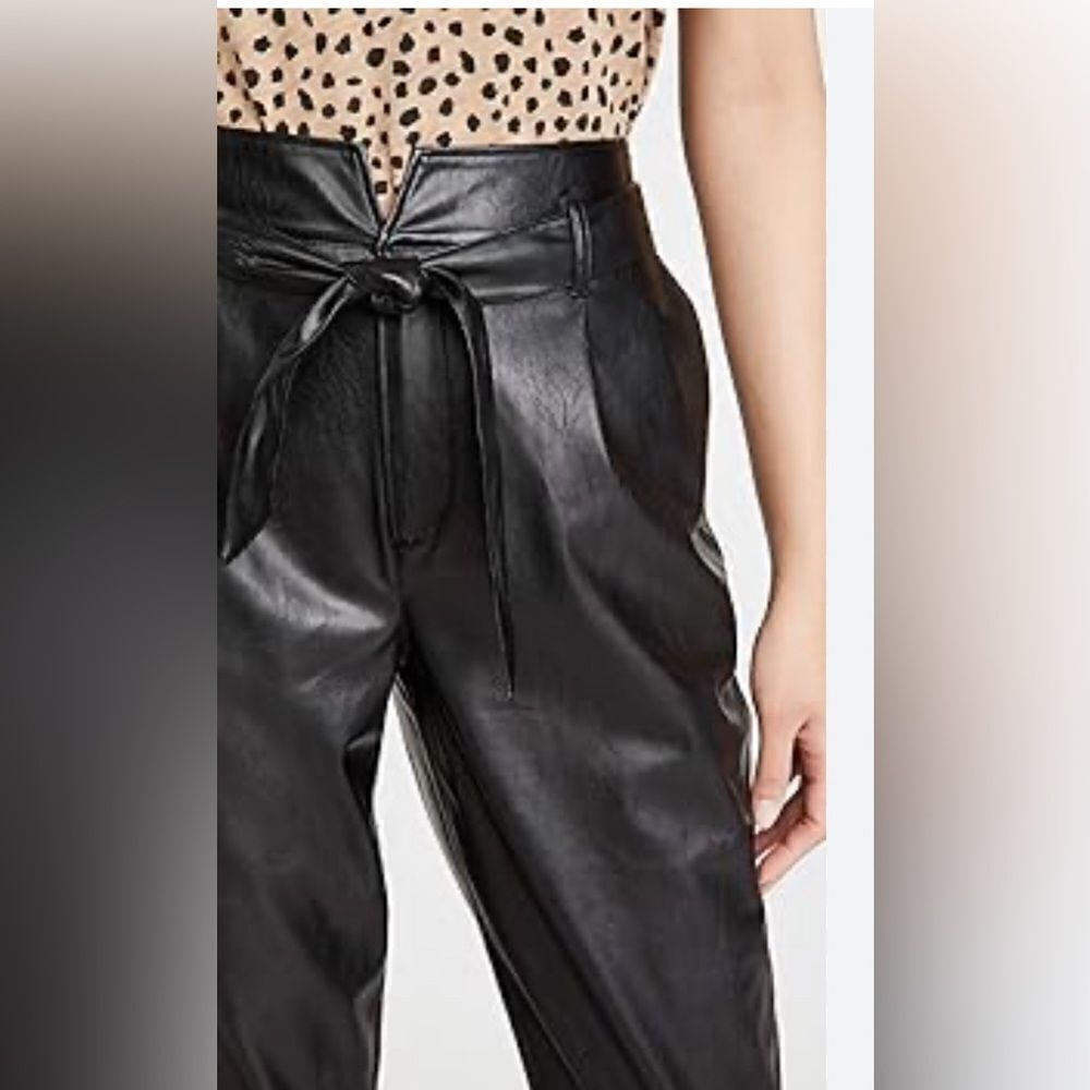 PAIGE pants Melila vegan paperbag black faux leather pants. 0 - Picture 5 of 7
